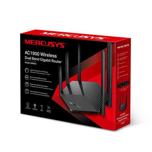 Бездротовий маршрутизатор Mercusys MR50G AC1900 2xGE LAN 1xGE WAN MU-MIMO (MR50G)