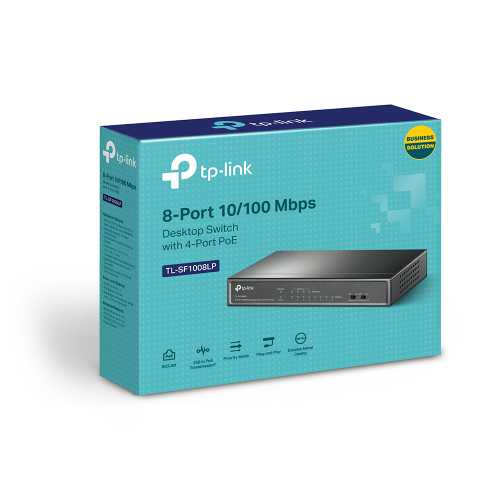 PoE-коммутатор TP-Link TL-SF1008LP 8-портовый с 4 PoE-портами неуправляемый