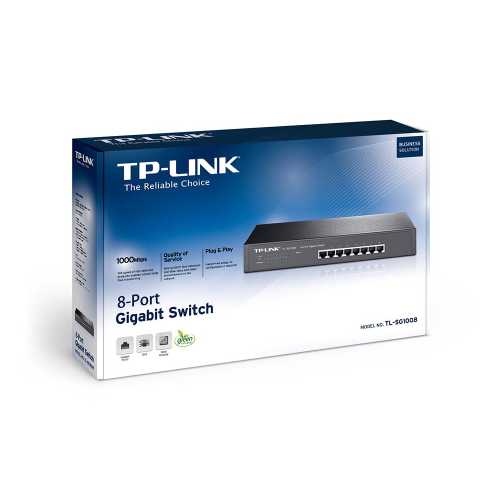 Комутатор TP-LINK TL-SG1008 8xGE некерований 13" 1U