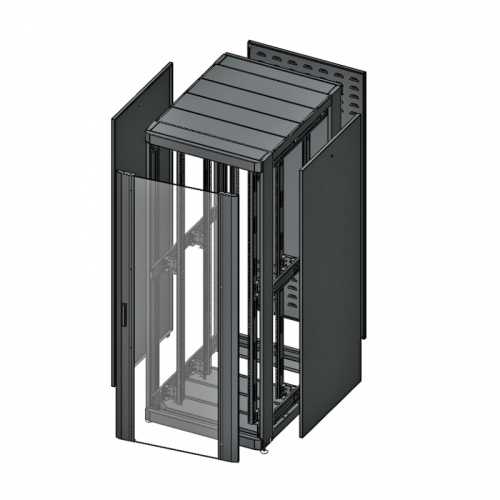 Шафа серверна CMS 42U 800 х 1055 UA-MGSE42810PG з перфорованими дверима для мережевого обладнання