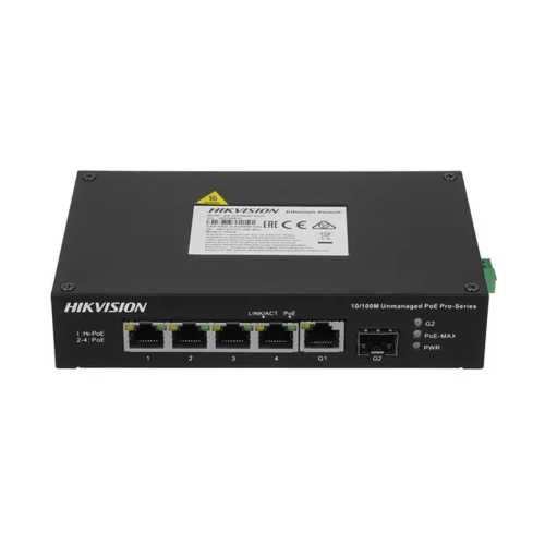 PoE-коммутатор Hikvision DS-3T0306HP-E/HS 4-портовый неуправляемый