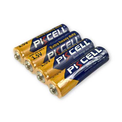 Комплект з 20 батарейок PKCELL Extra Heavy Duty AA R6P 1.5V по 4шт./плівка