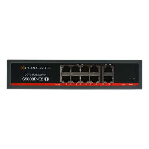 PoE-комутатор FoxGate S5808P-E2 (T) CCTV 8-портовий некерований