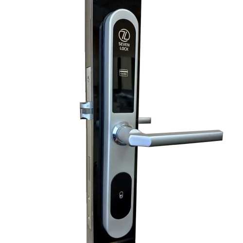 Электронный RFID замок для гостиниц, отелей и хостелов SEVEN LOCK SL-7737S silver