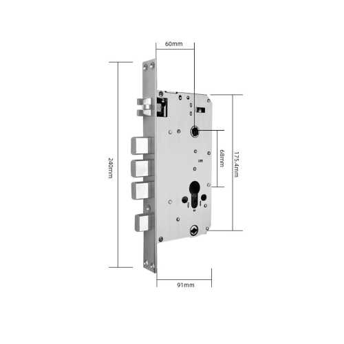 Умный дверной биометрический замок SEVEN LOCK SL-7767BF black (врезная часть 6068)