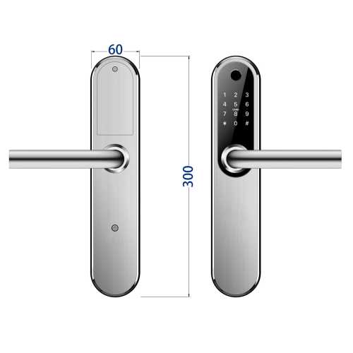 Умный дверной биометрический замок SEVEN LOCK SL-7768BF silver (врезная часть (252) 6085)