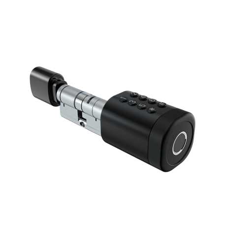 Умный дверной биометрический замок (цилиндр) SEVEN LOCK SL-7774BF black (35-90мм)