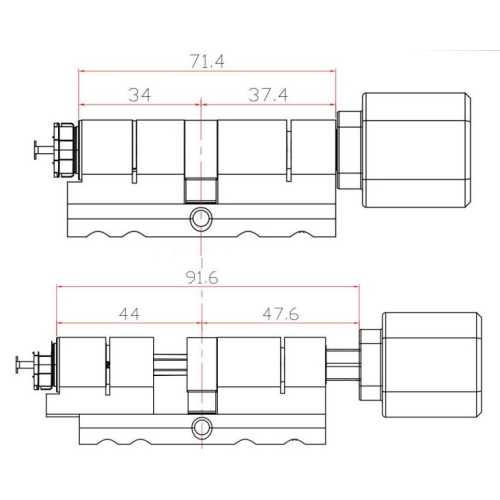 Умный дверной биометрический замок (цилиндр) SEVEN LOCK SL-7774BF black (35-90мм)