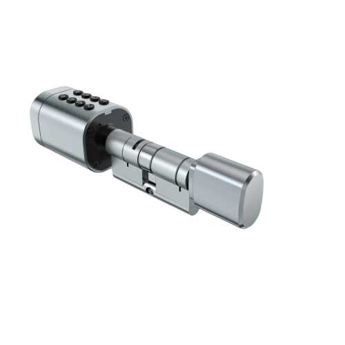 Умный дверной биометрический замок (цилиндр) SEVEN LOCK SL-7774BF silver (35-90мм)