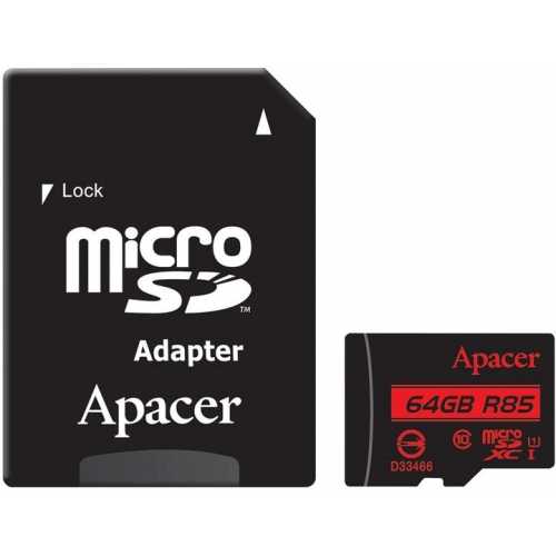 Карта памяти для домофона microSDXC Apacer 64 GB class 10 UHS-1