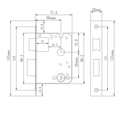 Умный дверной биометрический замок SEVEN LOCK SL-7740BF black (врезная часть 5050)