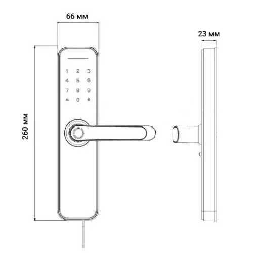 Умный дверной биометрический замок SEVEN LOCK SL-7740BF black (врезная часть 5050)