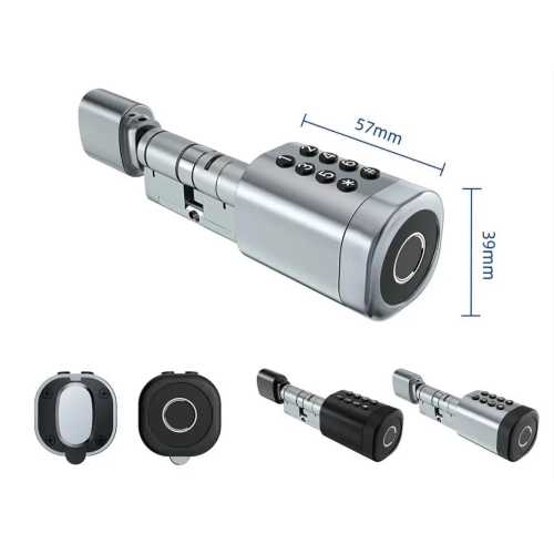 Умный дверной биометрический замок (цилиндр) SEVEN LOCK SL-7774BF silver (100-150мм)