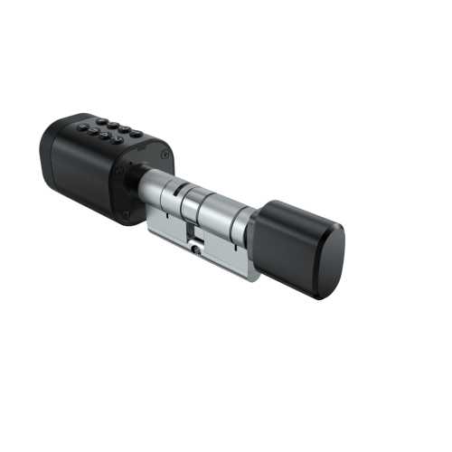 Умный дверной биометрический замок (цилиндр) SEVEN LOCK SL-7774BF black (100-150мм)