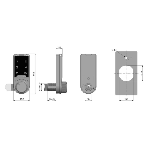 Миниатюрный электронный кодовый замок на шкафчик Ttlock KPD-LOCKER v2