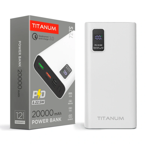 TITANUM 727S 20000mAh 22.5W White Повербанк