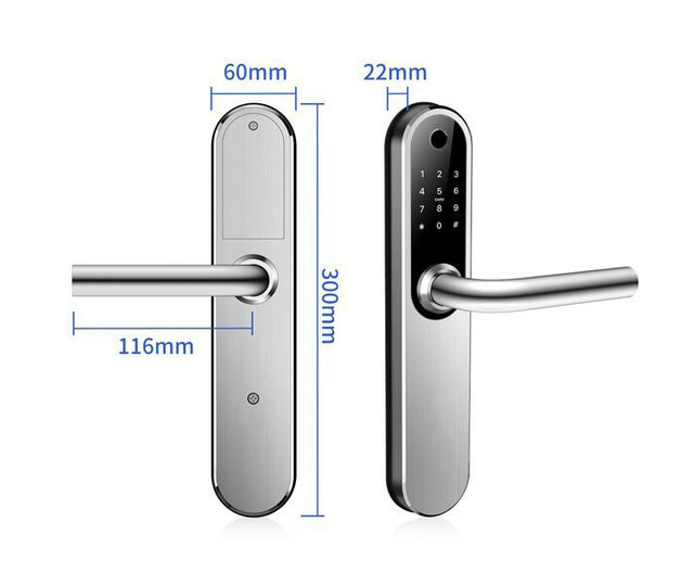 Габариты электромеханического RFID замка SEVEN LOCK SL-7768B silver